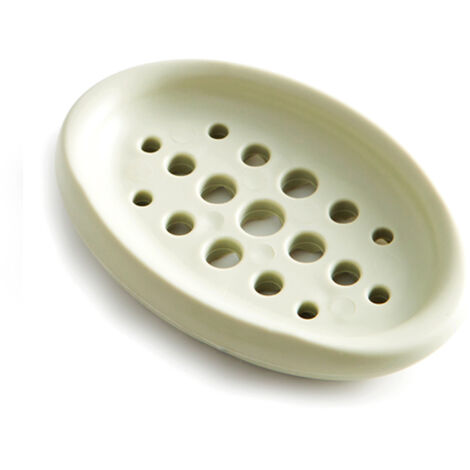 Jabonera de silicona con desagüe y base antideslizante. También se puede usar como estropajo y soporte para jabón de platos. Color verde.