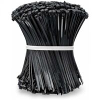 Bridas de nailon de 100 mm x 2,5 mm, color negro, 100 unidades