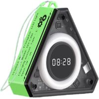 Lámpara de noche portátil recargable por USB, lámpara de lectura LED para escritorio, luz nocturna táctil para dormitorios y salas de estudio (verde con reloj).