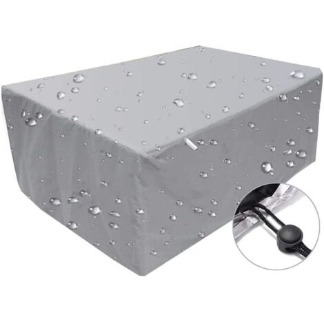 Möbelabdeckung für Stützrahmen-Möbelsets, Abdeckung für Gartenmöbel, wasserdichte, winddichte und UV-beständige Plane, rechteckige Schutzhülle aus 210D Oxford-Gewebe, Silber – 160 x 160 x 80 cm (1/5)