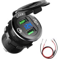 Motorrad-USB-Ladegerät QC3.0 USB-Autosteckdose Schnellladung für 12 V 24 V Auto Boot Motorrad SUV LKW Caravan Marine