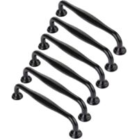 Schwarze Schrankgriffe, langlebige, minimalistische Schranktürgriffe aus Ziny-Legierung für Küchenschrankschubladen (Schwarzer Lochabstand: 96 mm)