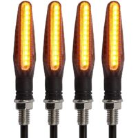 4Pcs Motorrad 12 LED Blinker Indikatoren Bernstein Blinkende Licht Fließende Motorrad Indikatoren Wasserdicht