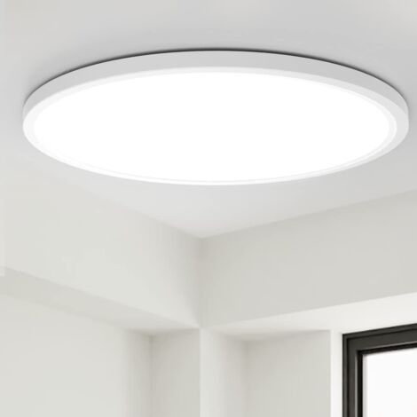 Plafoniera LED da 18 W, luce per bagno, 1700 lm, bianco naturale 5000 K, lampada da soffitto impermeabile IP54, plafoniera per soggiorno, adatta per bagno, camera da letto, cucina, balcone, garage, Ø2