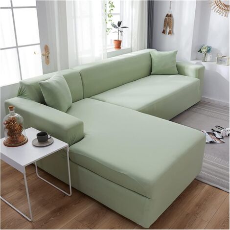 Copridivano angolare a L con fodera elastica per divano da 1/2/3/4 posti (per il divano angolare a L è necessario acquistarne due) (Colore: R, Dimensioni: 2 posti (145-185 cm))