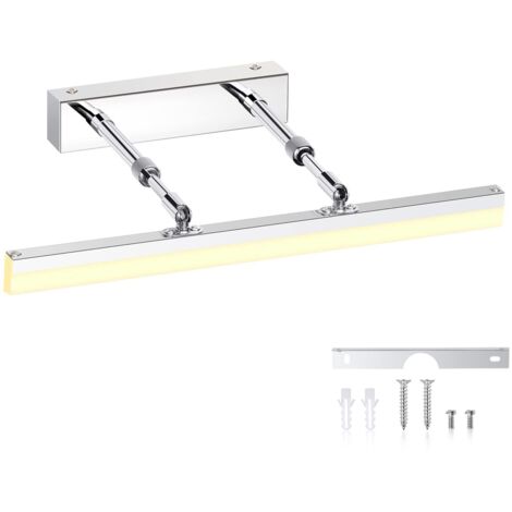 Luce LED per specchio da bagno IP44 14W 1170LM, applique con angolo regolabile, moderna illuminazione per specchio interno da bagno 6000K per tavolo con specchio, 60CM, 3000K, cromata (1/5)