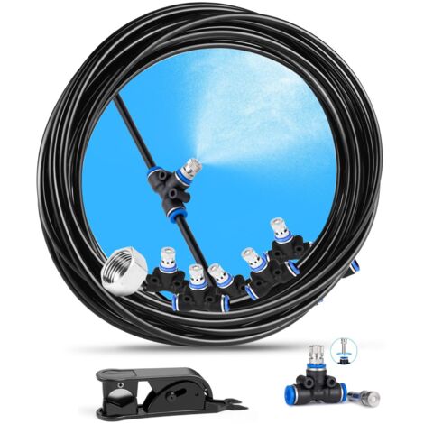 Nebulizzatori d'acqua per ventola di raffreddamento, set di ventilatori per esterni, kit di ventilazione portatile, si collega a qualsiasi ventilatore esterno per patio e giardino
