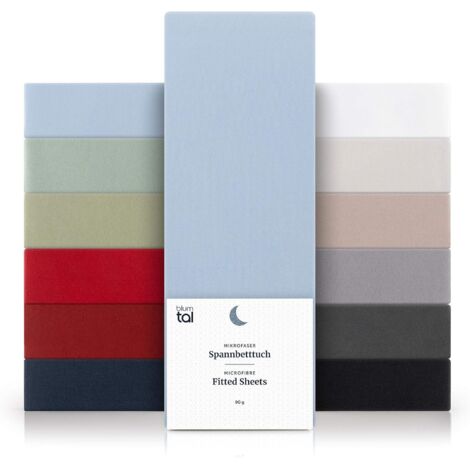 Ineasicer 1 confezione lenzuolo con angoli 200x220 30 cm cuffia - Lenzuolo con angoli 200 x 220 Microfibra di alta qualità - Morbido, resistente, antirughe - Certificato Oeko-Tex - Azzurro (1/5)