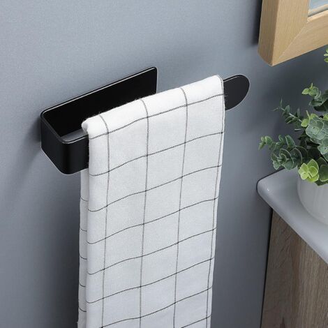 Siyzda Porta Asciugamani A L In Acciaio Inox SUS304 - Nero Opaco, Da Terra, Per Bagno E Cucina, Con Base Antiscivolo - 4