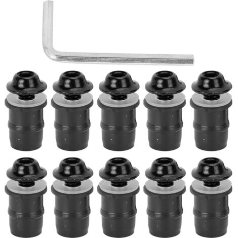Kit di 10 viti universali per parabrezza per motocicletta M5x16mm/0,6 pollici con chiave, nere (1/5)