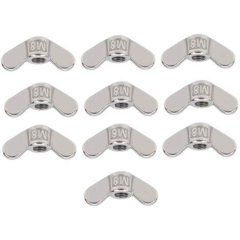 Dado ad alette M8, dado a farfalla, accessori per ferramenta in acciaio inossidabile 304, 10 pezzi (1/5)