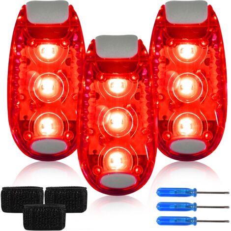 Set di 3 zaini scolastici lampeggianti a LED, clip incluse/luci per correre, illuminazione di sicurezza per bambini - zaino - jogging - passeggino [Classe energetica A+] (1/5)