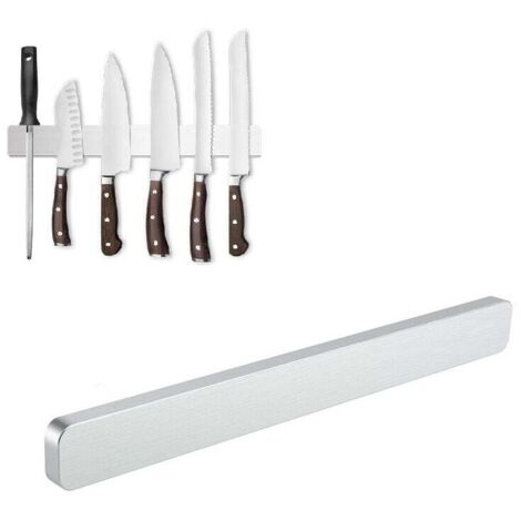 Dmore Listello magnetico coltello aggiornamento di seconda generazione, con 3 ganci, portacoltelli da 40 cm, magnetico, nero, in acciaio inox, per una cucina ordinata