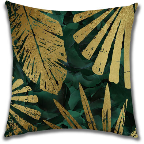 Federa per cuscino, motivo floreale e vegetale, federe decorative per divano, cuscini in lino sintetico, federe semplici, federe per cuscini da soggiorno (colore: B, dimensioni: 45 x 45 cm) (1/2)
