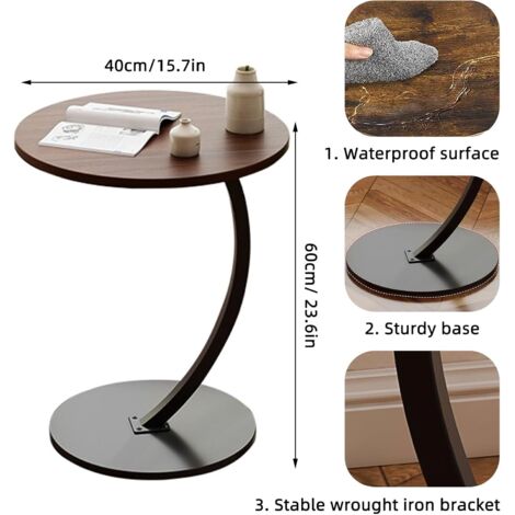 Tavolino Rotondo In Acrilico Trasparente 30x30x50 Cm - Moderno Per Soggiorno, Camera Da Letto - Leggero E Facile Da Pulire