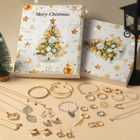 Set Gioielli Natalizi Da Donna 4 Pezzi - Collana, Orecchini, Anello E Bracciale Con Motivo Albero Di Natale, In Lega, Regalo Perfetto Per Feste