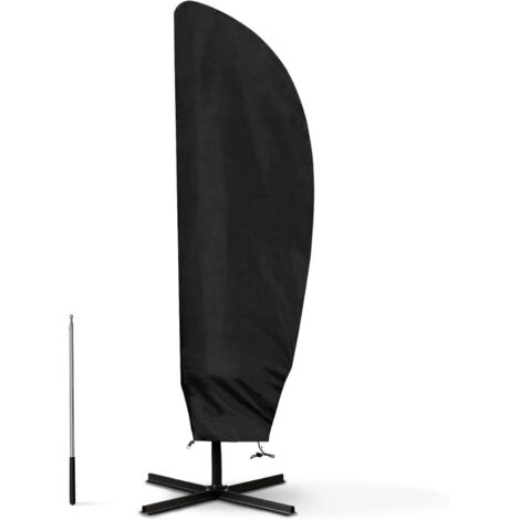 Copertura per ombrellone a sbalzo per ombrellone Ø 2-4 m, copertura protettiva in Oxford 210D per ombrellone con borsa portaoggetti, nera - 205 cm (57 x 48 x 25 cm) (1/5)