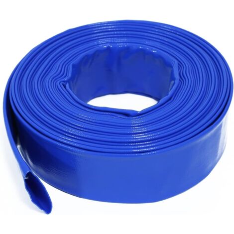 Tubo piatto in cloruro di polivinile (PVC), tubo da giardino ad alta pressione con rivestimento in plastica, antigelo e resistente all'usura - 10 m x 25 mm (1/2)