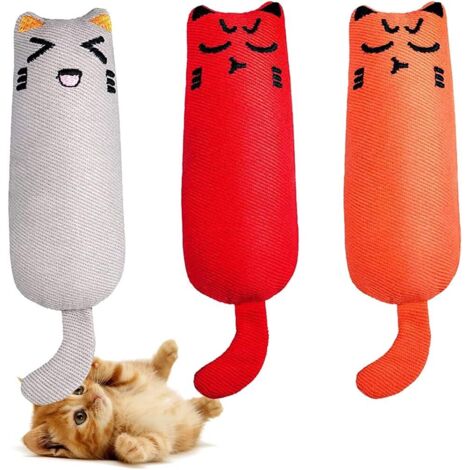Giocattoli con erba gatta, cuscino interattivo per gatti, giocattolo di peluche simulato per gatti, giocattoli con erba gatta per masticare e pulire i denti, adatti a tutti i gatti e gattini (1/5)