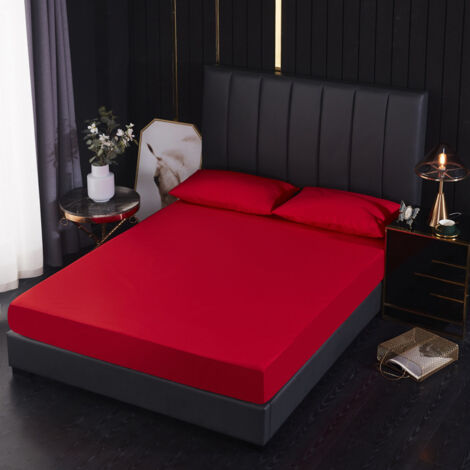 Coprimaterasso impermeabile - Traspirante, ipoallergenico, antiacaro, antibatterico - Rosso 80200cm-