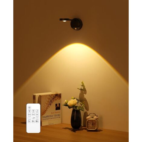 Applique a LED - Facile da installare per camera da letto, più lampada da parete, 3 modalità di colore, oscuramento infinito, montaggio a parete, faretto ricaricabile tramite USB, luce da parete regol (1/5)