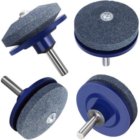 Affilatrice per lame di tosaerba a 4 pezzi per trapano elettrico a mano, trapano, attrezzo da giardino - Blu - (1/5)