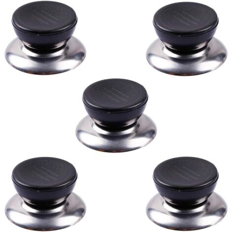 Set Di 4 Pomelli Ricambio Per Coperchi Pentole – Acciaio Inox E Bachelite, Resistenti Al Calore, Diametro 6 Cm, Con Viti E Guarnizioni