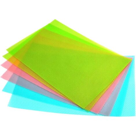 Set di 6 tappetini per frigorifero antibatterici resistenti all'umidità color caramella per eliminare umidità e odori, antiscivolo, lavabili, tagliati su misura. (1/5)