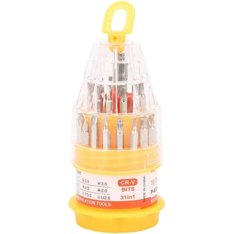 Set di cacciaviti con 31 punte magnetiche, cacciaviti a cricchetto portatili per stampanti, casa, garage, ufficio, auto, dormitorio, scuola, biciclette e progetti (1/5)