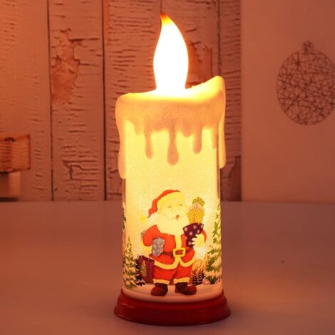 Candele Natalizie a LED, 6×Candele Natalizie Senza Fiamma, Candele Natalizie Decorazioni Natalizie a Batteria, Candele Natalizie Senza Fiamma Ornamenti Da Desktop per La Decorazione Domestica