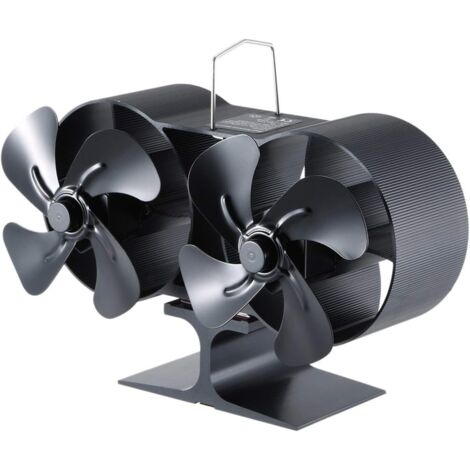 Ventilatore per stufa a legna a 8 pale, a doppia testa, alimentato a calore, mini ventilatore per camino, soffiatore d'aria per stufa a legna/camino, ventilatore ecologico (1/5)
