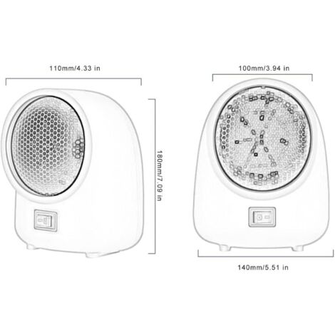 ACXIN Riscaldatore Elettrico PTC 3000W In Ceramica - 4 Livelli Per Garage E Cantiere