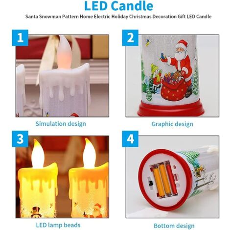 Set di 6 candele LED senza fiamma: decorazione per interni ed esterni, festa di Natale, atmosfera magica, senza fuoco | Leroy Merlin