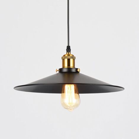 Lampada A Sospensione Industriale Vintage Nera - Paralume A Cupola - Coventry Lights, UK