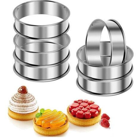 Set di 6 stampi per tartellette, cerchi forati, rotondi (8,5 cm x 2,5 cm) (1/5)