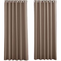 Tende oscuranti termiche, color tortora, tende con occhielli per soggiorno, isolanti, contro il freddo, oscuranti per un sonno migliore, 2 x L 132 x A 140 cm, color tortora