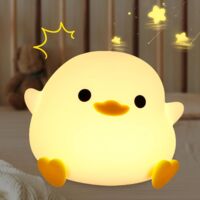 Luce notturna a forma di paperella, lampada per bambini, lampada da comodino ricaricabile, camera da letto, touch, luce notturna in silicone per bambini, decorazione per camera da letto per adulti, re