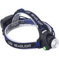 Lampada frontale portatile con zoom telescopico, regolazione a 90 gradi, montaggio sulla testa, per la pesca notturna, illuminazione a 3 modalità/design impermeabile (colore: nero, dimensioni: lampada