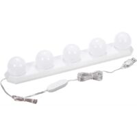 Luce LED USB dimmerabile per specchio da bagno con 5 lampadine e cavo USB da 33,5 cm