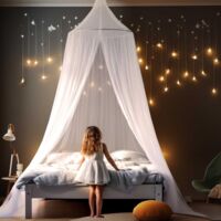 Zanzariera per letto singolo e matrimoniale, per camera da letto, facile da installare, ideale per viaggi e casa (bianca)