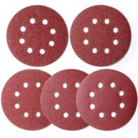 100 pezzi di carta vetrata per levigatrice orbitale casuale con velcro da 125 mm, dischi abrasivi rotondi con velcro da 125 mm a 8 fori per levigatrice orbitale casuale, grana 20x 40/60/80/120/180 di