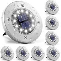 Luci solari da terra, 8 pezzi 12 luci LED da percorso, luci solari da esterno impermeabili IP65 per giardino, patio-