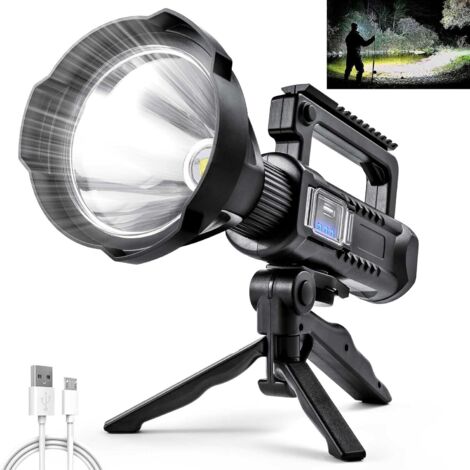 Linterna LED Recargable 50000 Lúmenes Superbrillante Con Zoom Y 5 Modos - IPX7 Impermeable