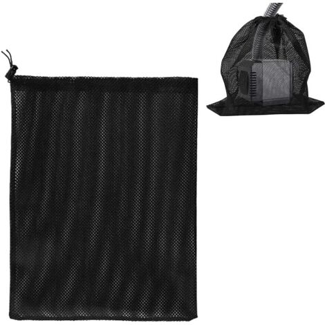 Bolsa para bomba, bolsa de malla para filtro de bomba, bolsa para filtro de bomba de estanque, bolsa de malla para bomba, accesorios para filtro de bomba de agua doméstica (41 × 31 cm, negro) (1/5)