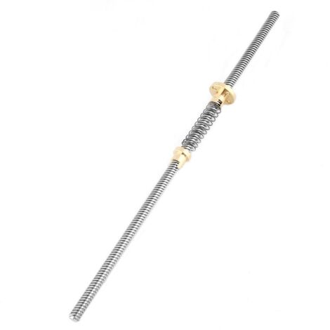 T8 Vis-mère à tige filetée en acier inoxidable with écrou à ressort anti-retour pour la fraiseuse d'imprimante 3D(300mm) (1/5)