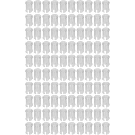 Lote de 100 capuchones de diodo luminoso, cubierta de protección para diodo electroluminiscente, soporte de 5 mm, soporte a clip transparente (1/5)