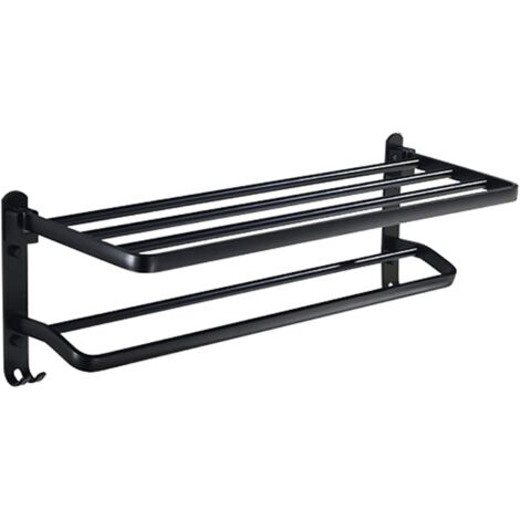 Toallero de ducha, accesorios de baño, gancho plegable, soporte de almacenamiento de aluminio de 40 cm (1/5)