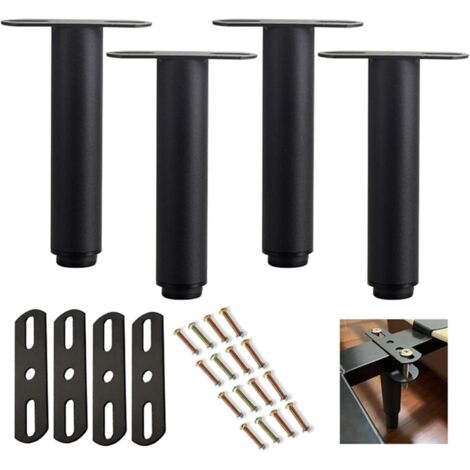 Patas de muebles, 4 patas de muebles de metal ajustables para estructuras de cama, pies de apoyo resistentes para la placa central de la cama, 35 cm (1/5)