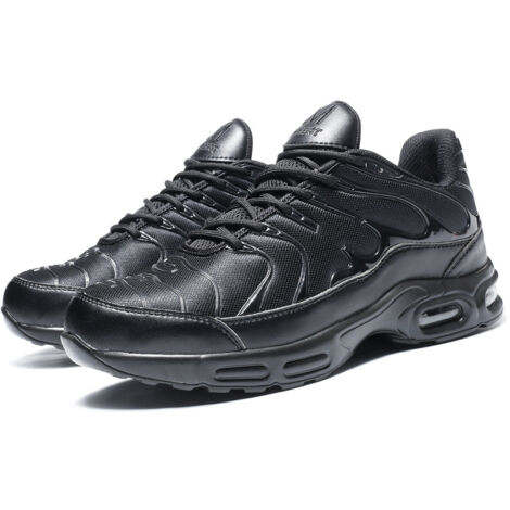 Zapatos de trabajo para hombre con puntera de acero, ligeros, cómodos y antideslizantes, color negro, talla 42 (1/5)