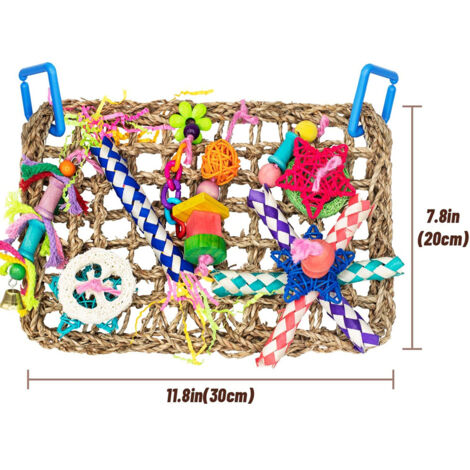 Juguete para loros, juguete colgante de pared para pájaros, decoración para jaulas de pájaros pequeñas y medianas, periquitos y loros (A) (1/3)